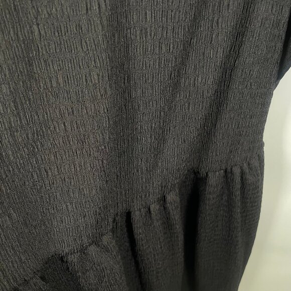 Ava & Viv Dress Black Womens 1X Pockets Stretch Polyester Spandex Short Sleeve - Picture 3 of 7